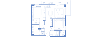 two bedroom two bathroom floorplan