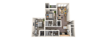 2 bed 2 bathroom floorplan