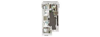 Two bedroom floorplan B3