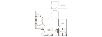 Two Bedroom Two Bathroom Floorplan 1228