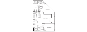 2 Bedroom 2 Bathroom Floor Plan B3