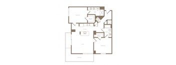 B3b  2 Bed 2 Bath Floor Plan