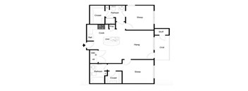 2 bed 2 bathroom floorplan