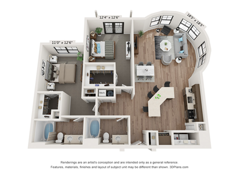 Floor plan 2 bed 2 bath