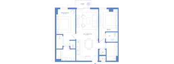 two bedroom two bathroom floorplan
