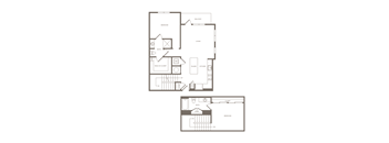 Two Bedroom Two Bathroom Floorplan 1160