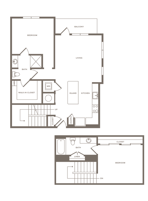 Two Bedroom Two Bathroom Floorplan 1160