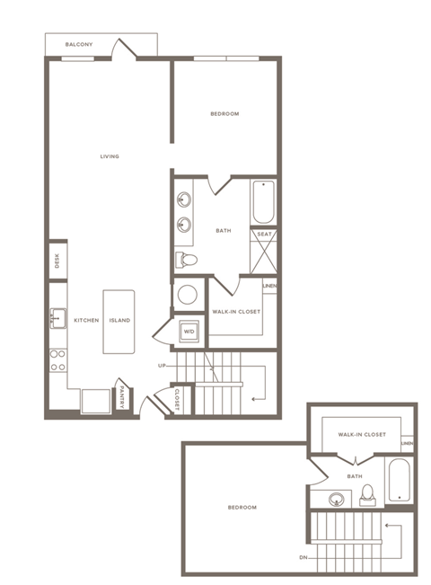 Two Bedroom Two Bathroom Floorplan 1262