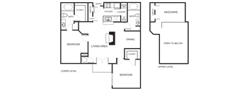2 Bedroom 2 Bathroom Floor Plan