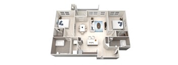 Two Bedroom Two Bathroom Floorplan 1171