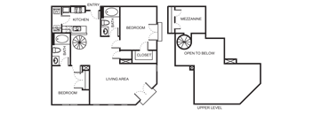 2 Bedroom 2 Bathroom Floor Plan B9B