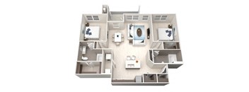 Two Bedroom Two Bathroom Floorplan 1233