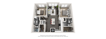 Two bedroom floorplan