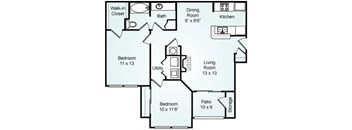 a floor plan of a house with a porch and a staircase