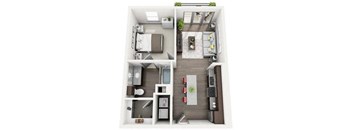 One bedroom floorplan