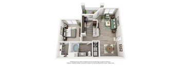 a 1 bedroom floorplan is shown in this illustration