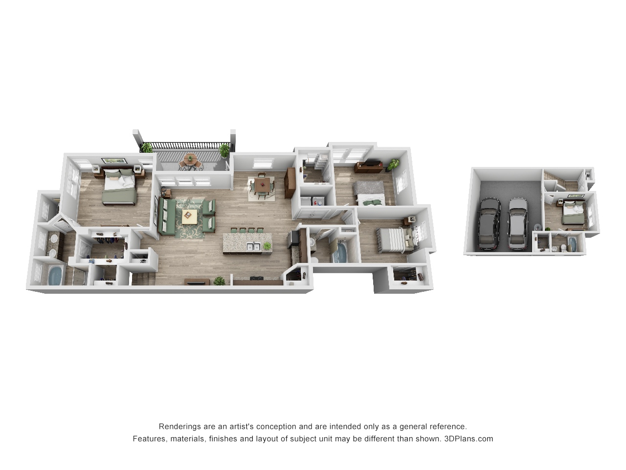 4 bedroom 3 bathroom floorplan