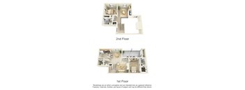 A diagram shows the layout of a two-story apartment.