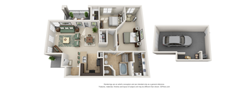 2 bed 2 bathroom floorplan