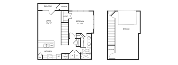 One Bedroom One Bathroom Floorplan 694