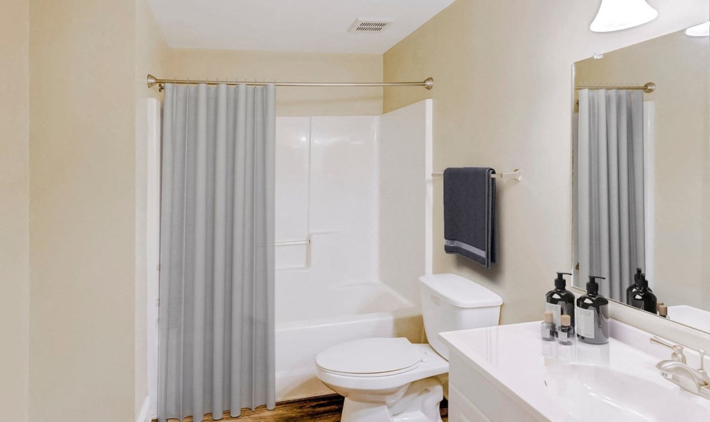 Bathroom With Adequate Storage at Brandemere Apartment Homes, Winston Salem, 27106