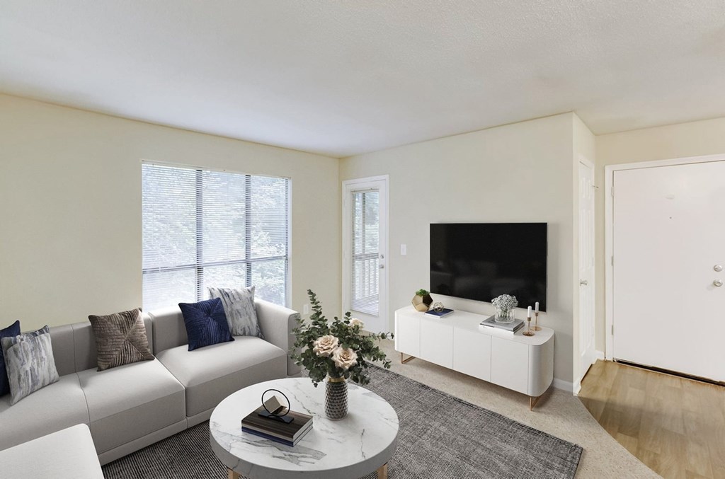 Living Area With TV at Brandemere Apartment Homes, Winston Salem, 27106