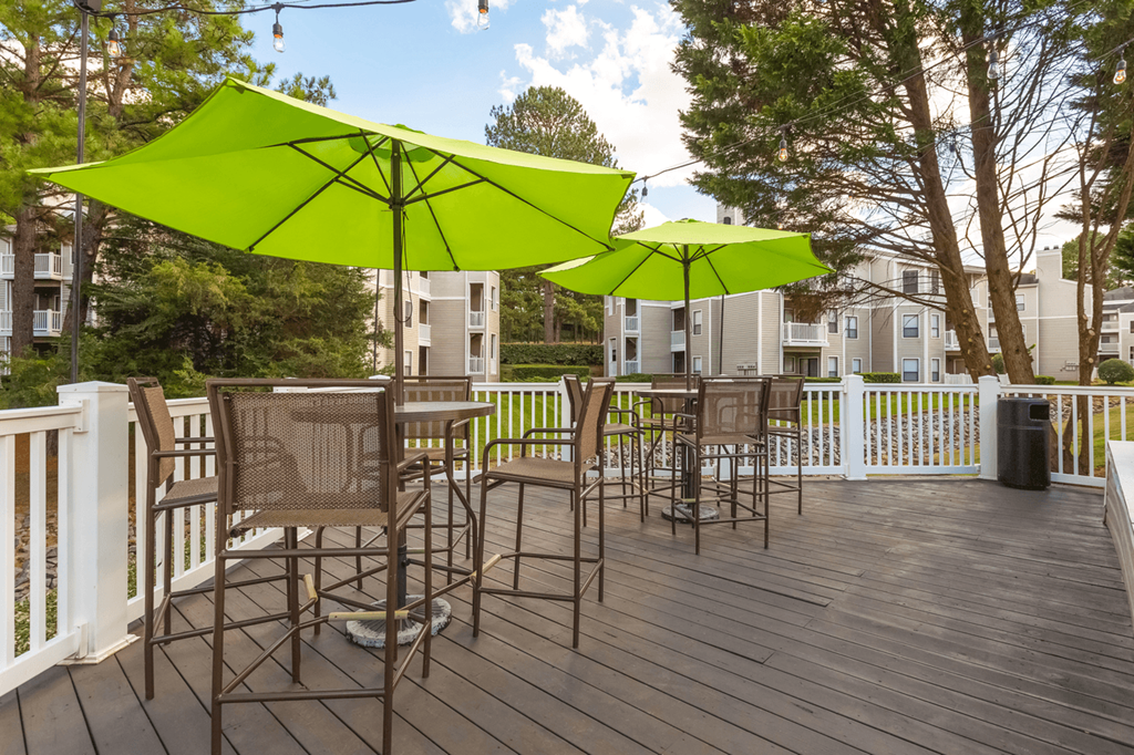Outdoor Patio at Bridges at Mallard Creek Apartment Homes, North Carolina, 28269