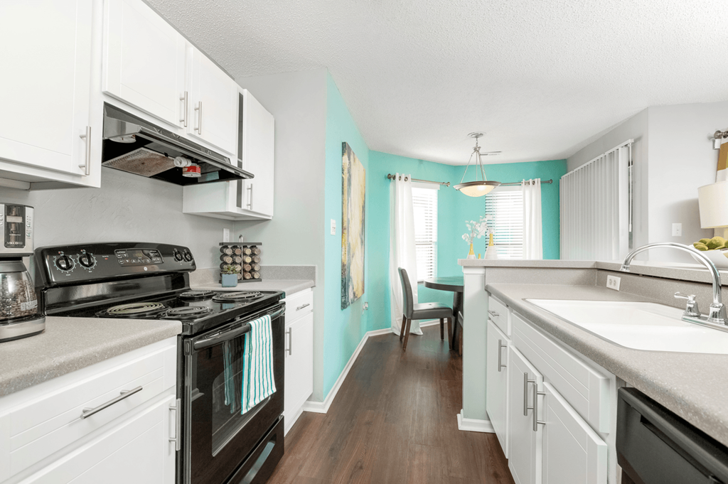 Black Kitchen Appliances at Bridges at Mallard Creek Apartment Homes, Charlotte, North Carolina