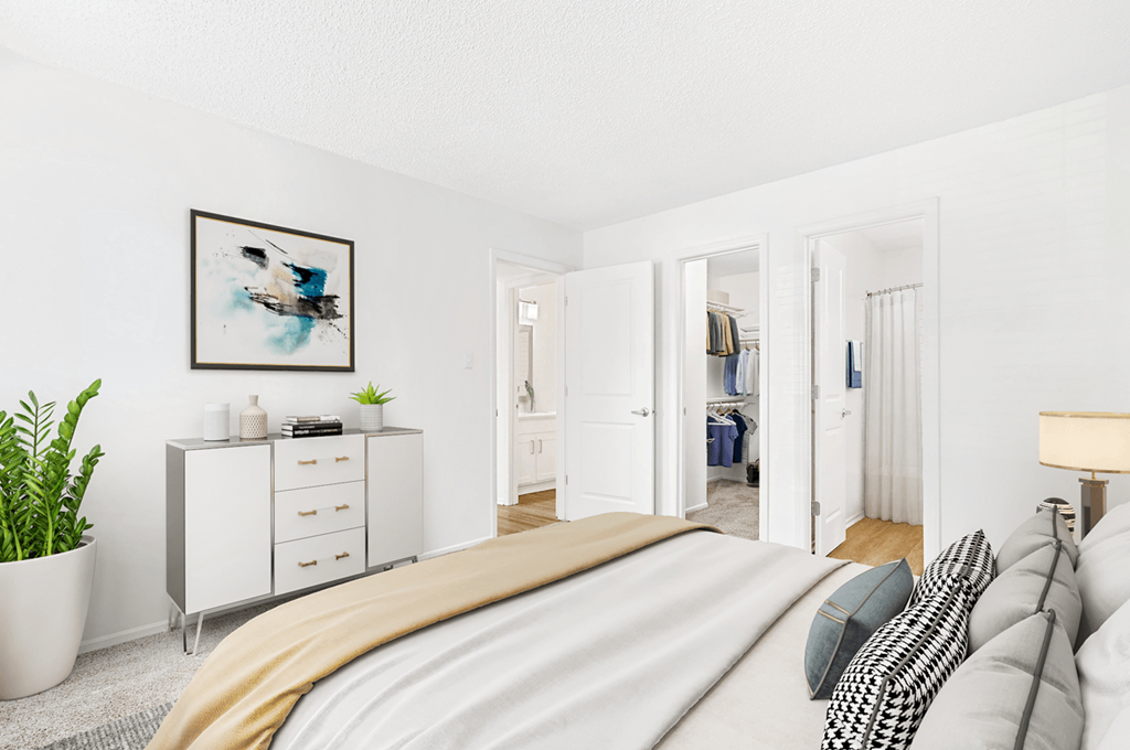 Bedroom With Closet at Bridges at Mallard Creek Apartment Homes, Charlotte, NC, 28269