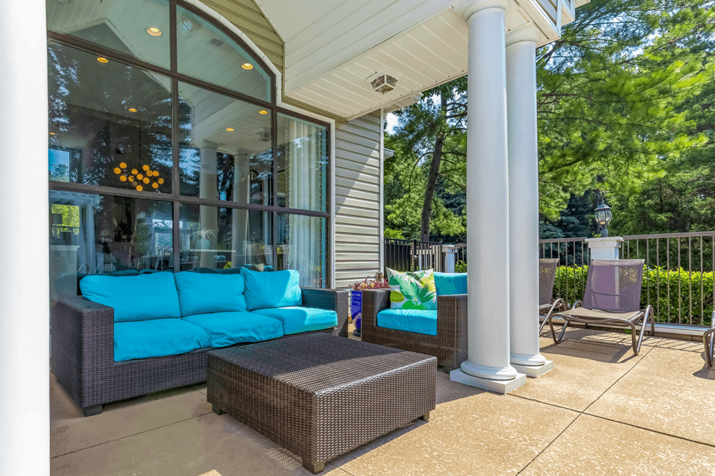 Shaded Lounge at Bridges at Mallard Creek Apartment Homes, Charlotte, NC