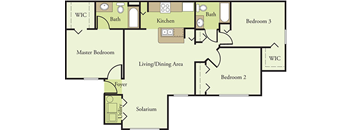 Three Bedroom Two Bathroom Floor Plan