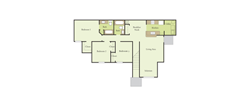 Three Bedroom Two Bathroom Floor Plan