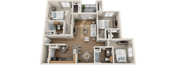 C1 Floor Plan 3 bedroom 2 bath