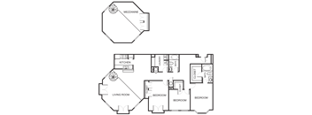 3 Bedroom 2 Bathroom Floor Plan C1A