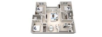 Three Bedroom Two Bathroom Floor Plan 1375