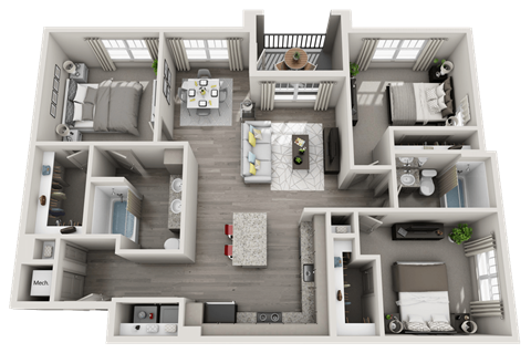 3 bed 2 bath at Foxwood Apartments, Raleigh-Durham, 27616