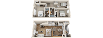C3  Townhouse Floor Plan 3 bedroom 2 bath