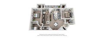 Two Bedroom Two Bathroom Floorplan 1209