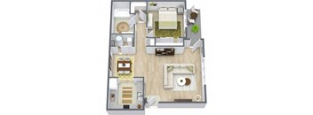 One Bedroom One Bathroom Floor Plan