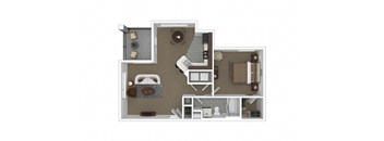 Floor plan design with 1 Bedroom and 1 Bathroom