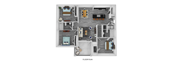 Three bedroom floorplan black and white