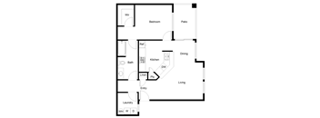 1 bedroom 1 bathroom floorplan