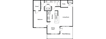 Cedar one bedroom floorplan