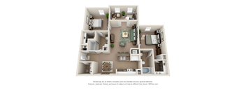 2 bed 2 bathroom floorplan