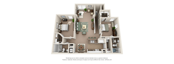 2 bed 2 bathroom floorplan