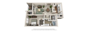 one bedroom floorplan apartment