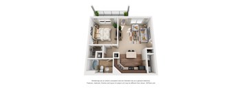 One bedroom floorplan