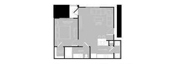 One bedroom floorplan
