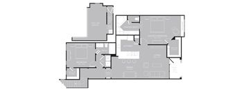 1024 × 1024 plan of a floor plan of an apartment with roommates