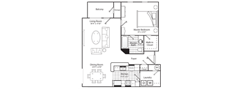 Floor plan 1 bed 1 bath